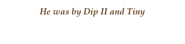 He was by Dip II and Tiny